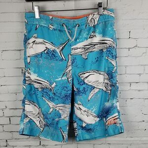 GAP KID'S BLUE SHARK PRINT SWIM SHORTS SIZE XXL